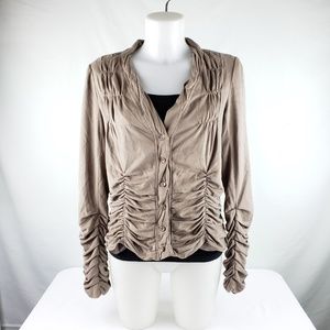 Miilla Light Brown Ruched soft Lined Blazer Size L